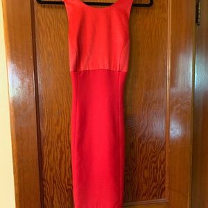 Red dress with cross over in the back